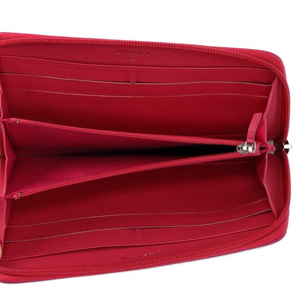 CHANEL Long Wallet Pink Leather CC Logo - Picture 5 of 7